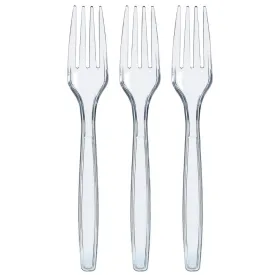 100 Clear Plastic Forks, Plastic Forks Heavy Duty, Clear Forks Silverware,