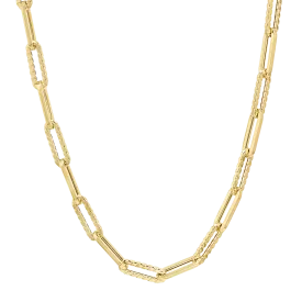 14K Twist Link Paper Clip Chain Necklace