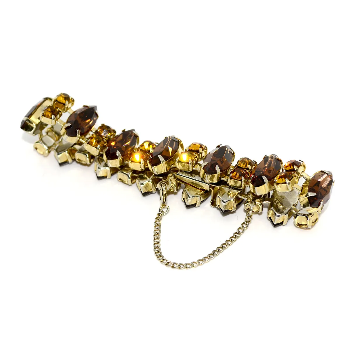 1950s Wiesner Brown Topaz Crystal Vintage Bracelet