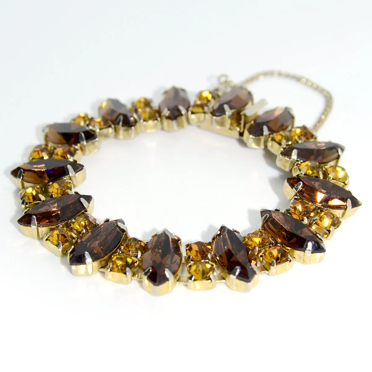 1950s Wiesner Brown Topaz Crystal Vintage Bracelet