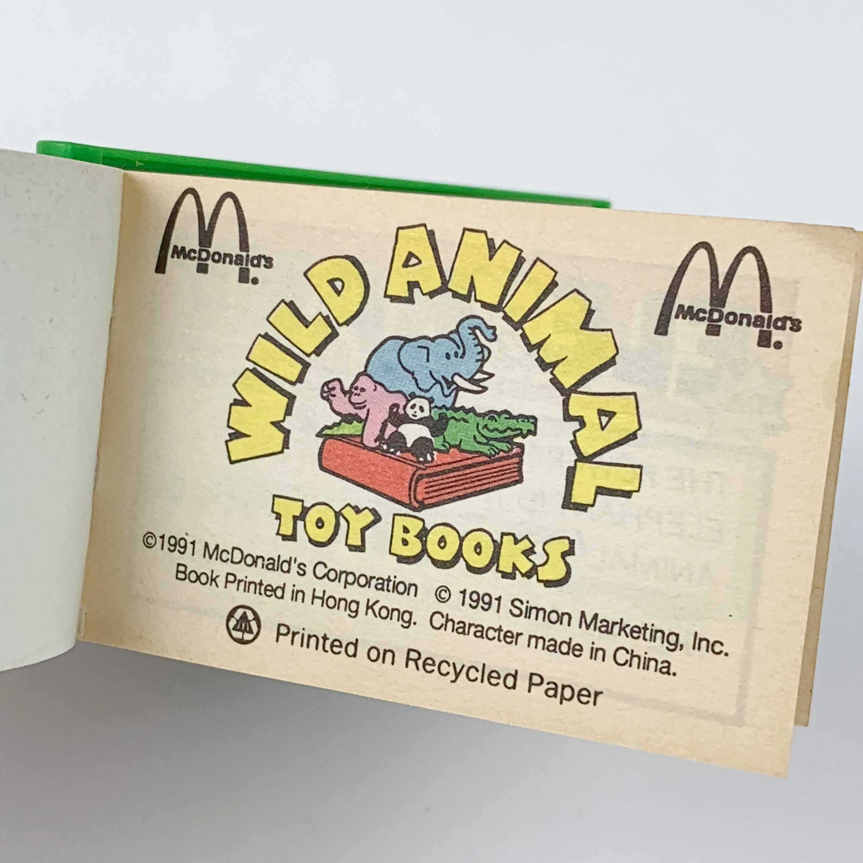 1991 McDonald's Wild Animal Friends Happy Meal Elephant Toy Books Animal Facts