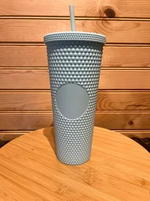 24 oz Studded Plastic Tumblers -  A10 - Matt Mint