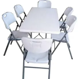 6-seater Plastic Table   6 Chairs