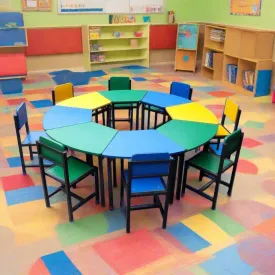 8-Seat Round Student Activity Table Basic 1 - 4