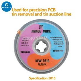 Amaoe BGA Desoldering Solder Wick PCB Tin Solder Sucking Wire