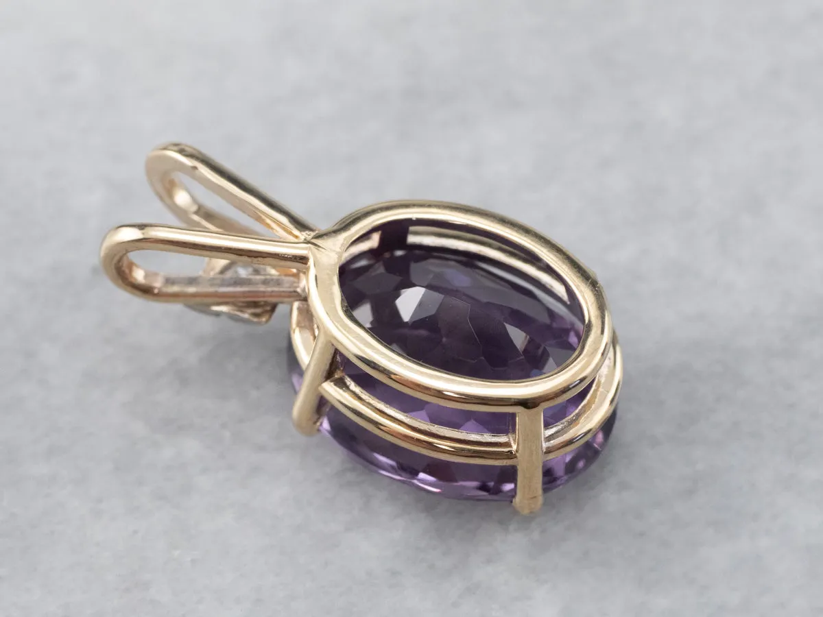 Amethyst Diamond Gold Pendant