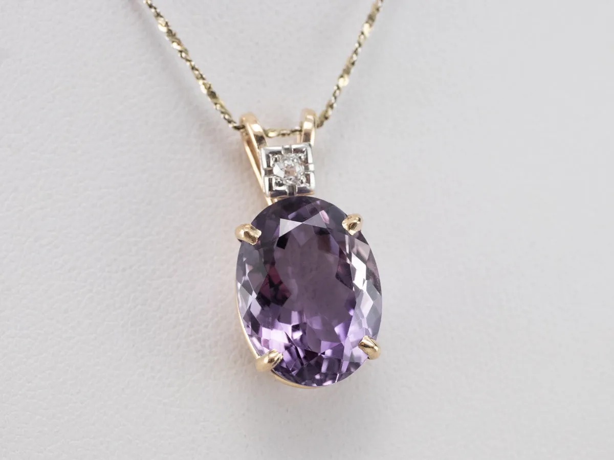 Amethyst Diamond Gold Pendant