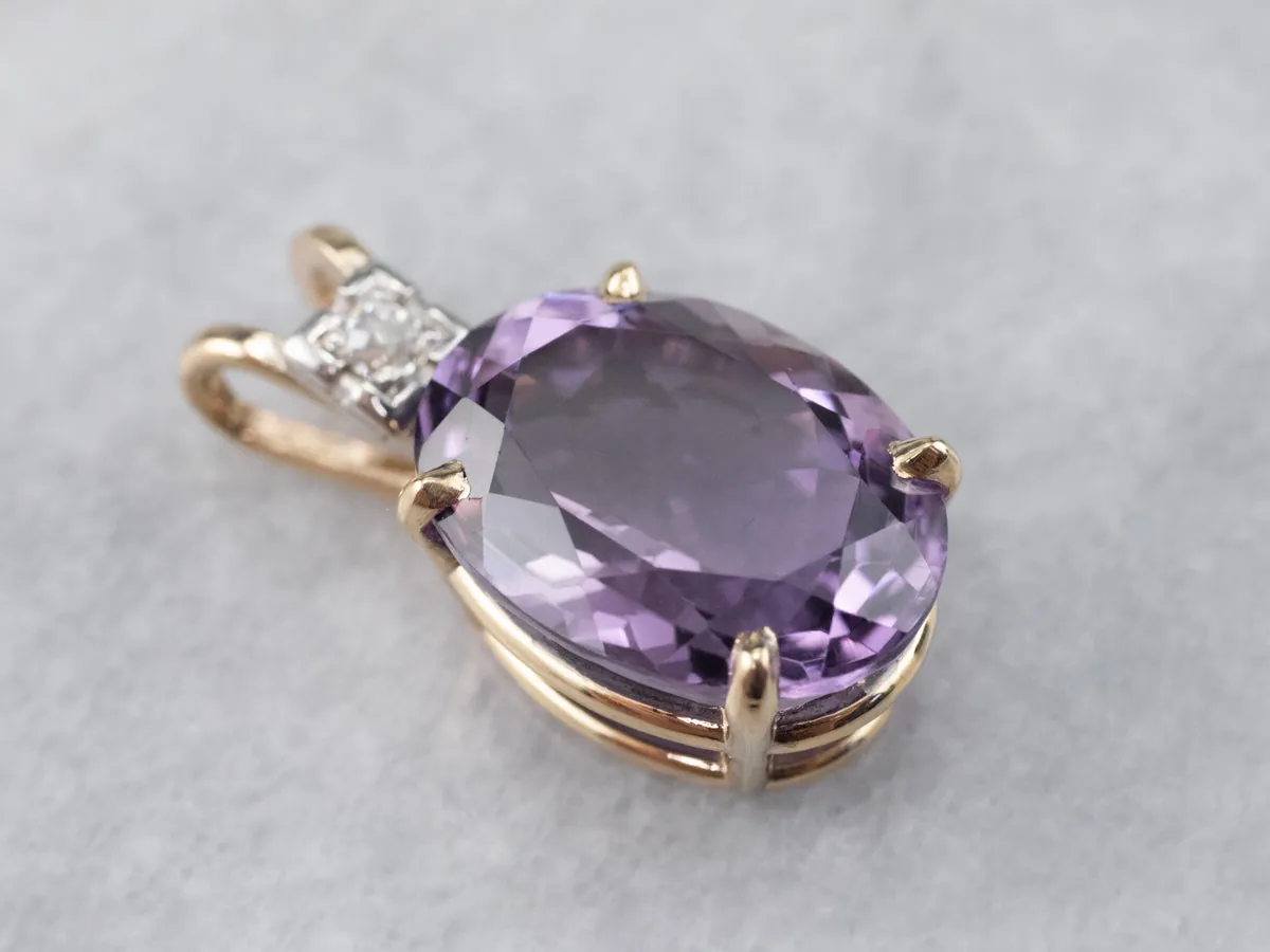 Amethyst Diamond Gold Pendant