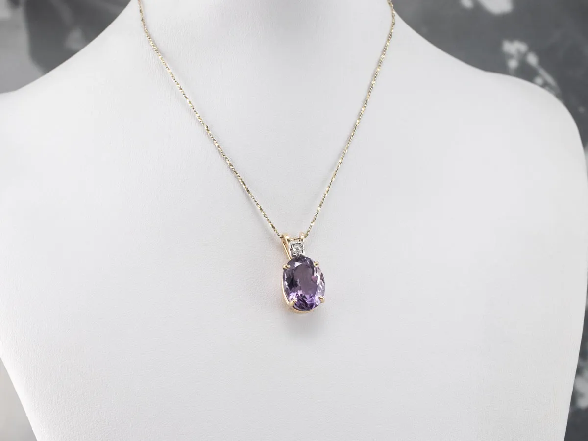 Amethyst Diamond Gold Pendant