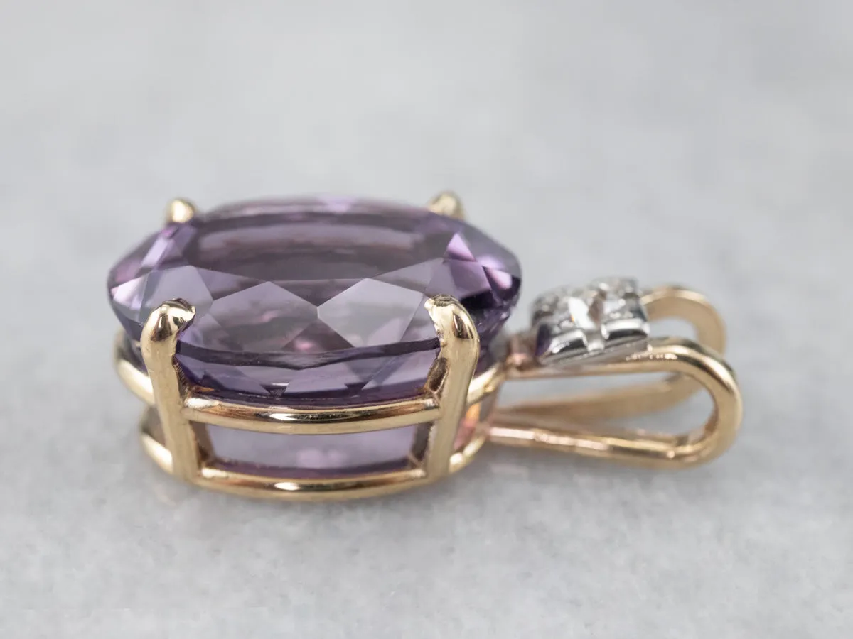 Amethyst Diamond Gold Pendant