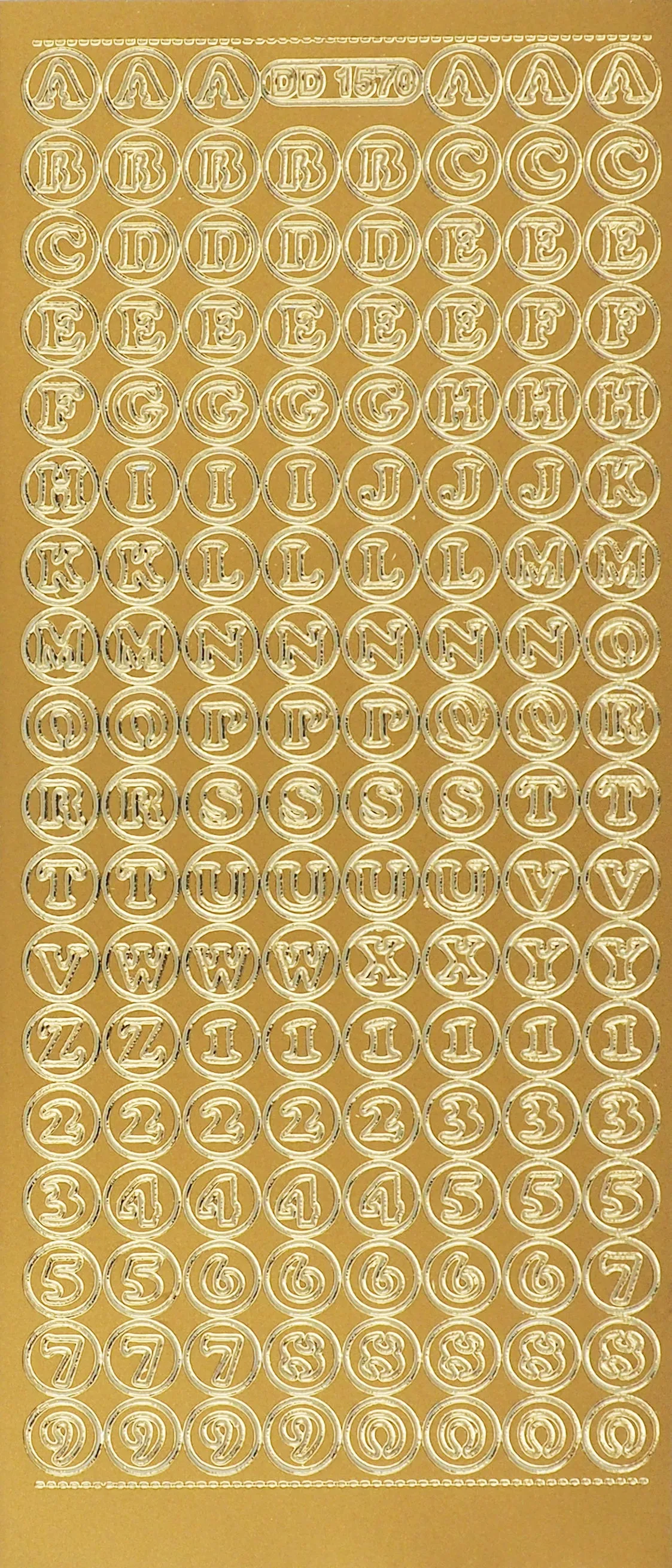 Arbee Foil Stickers Alpha Circled, Gold