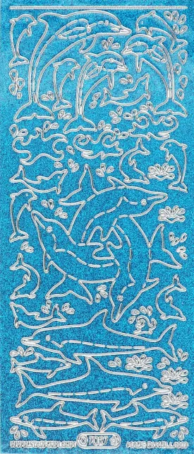 Arbee Foil Stickers Dolphins, Glitter Turquoise