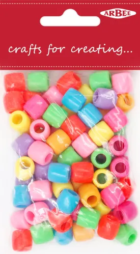 Arbee Plastic Pony Beads, Multi- 60g