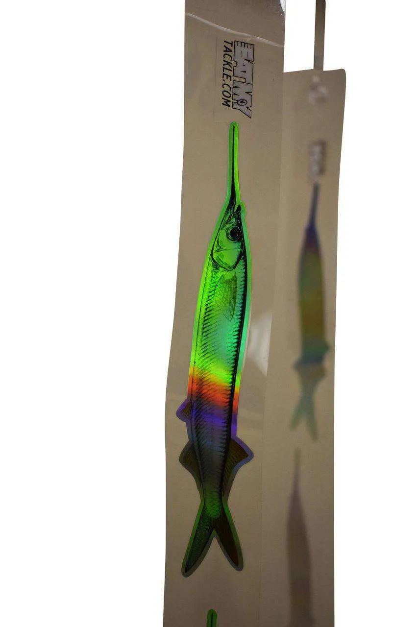 Ballyhoo Strip Fishing Dredge - Heavy Metal Arms - (67) Reflective Bait Fish