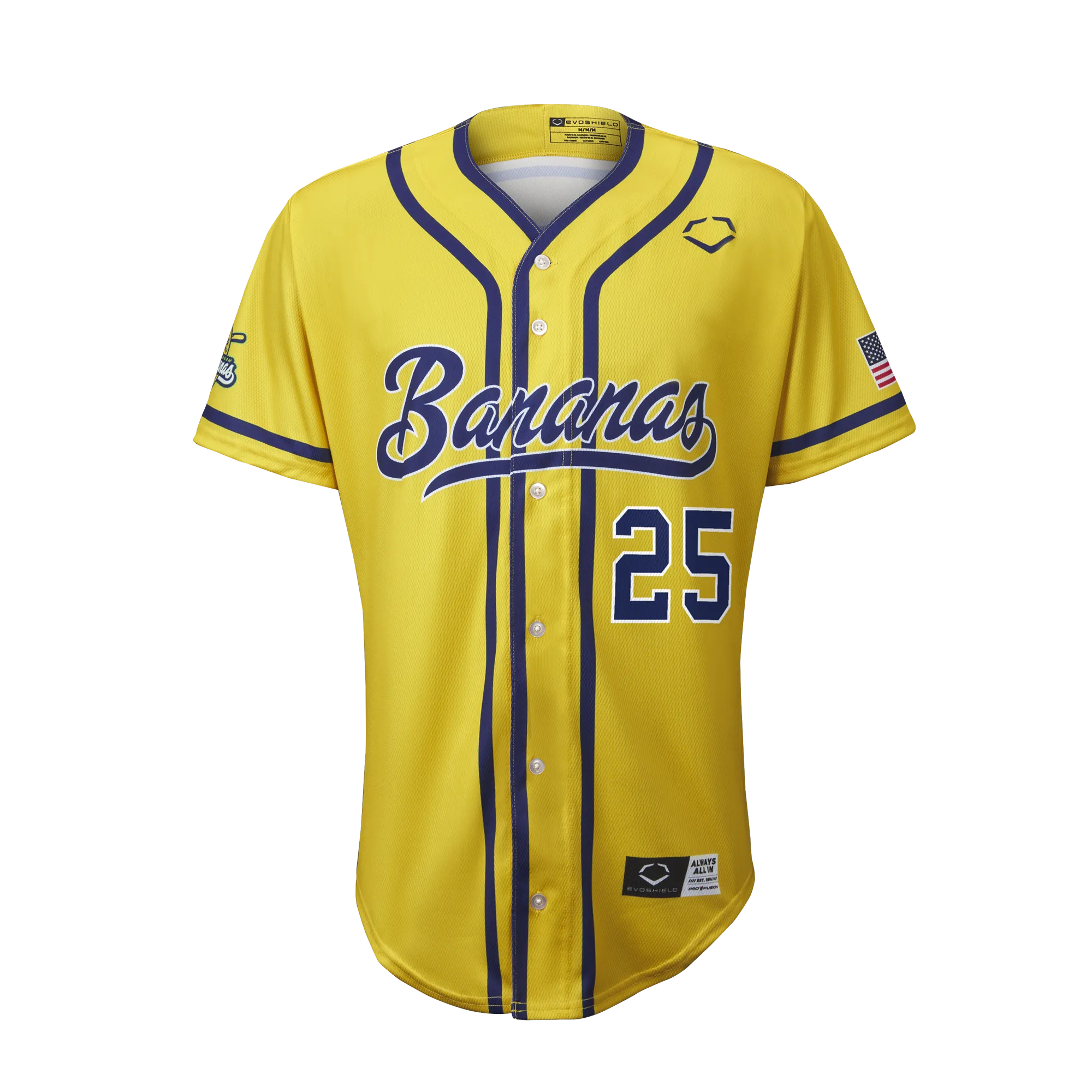 Bananas Christian Dearman #25 EvoShield Jersey - Yellow