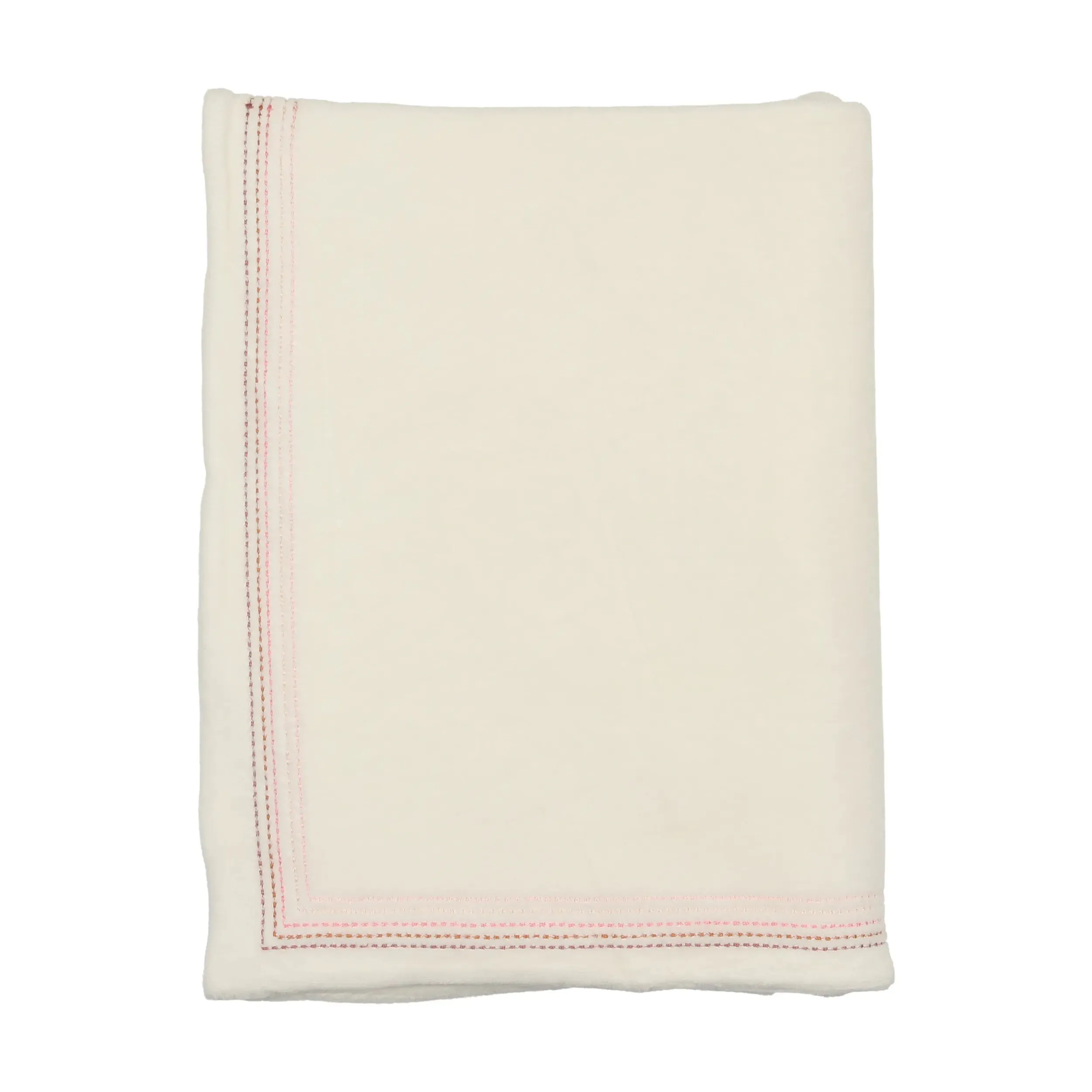 Bee & Dee Ivory Girls Colored Stitching Blanket