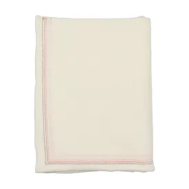 Bee & Dee Ivory Girls Colored Stitching Blanket