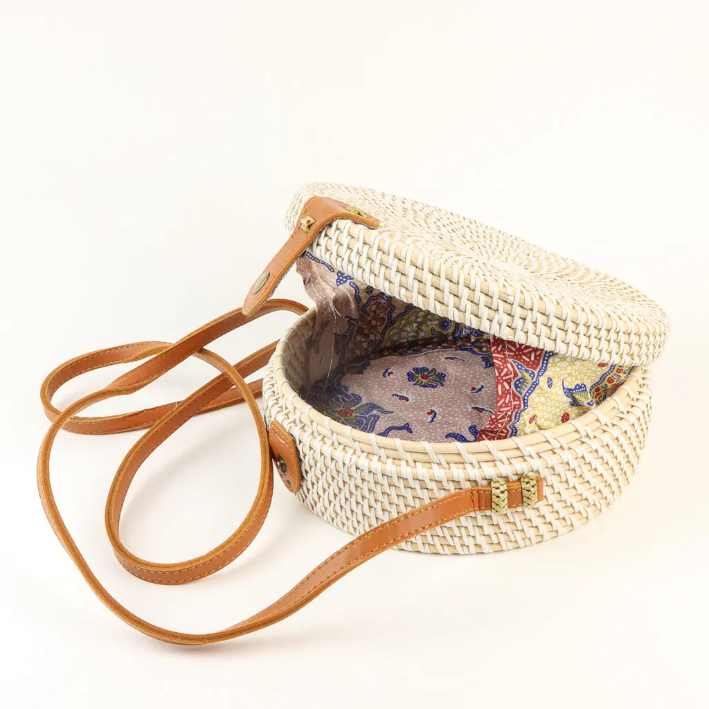 Boho Bag - Natural & White - Round