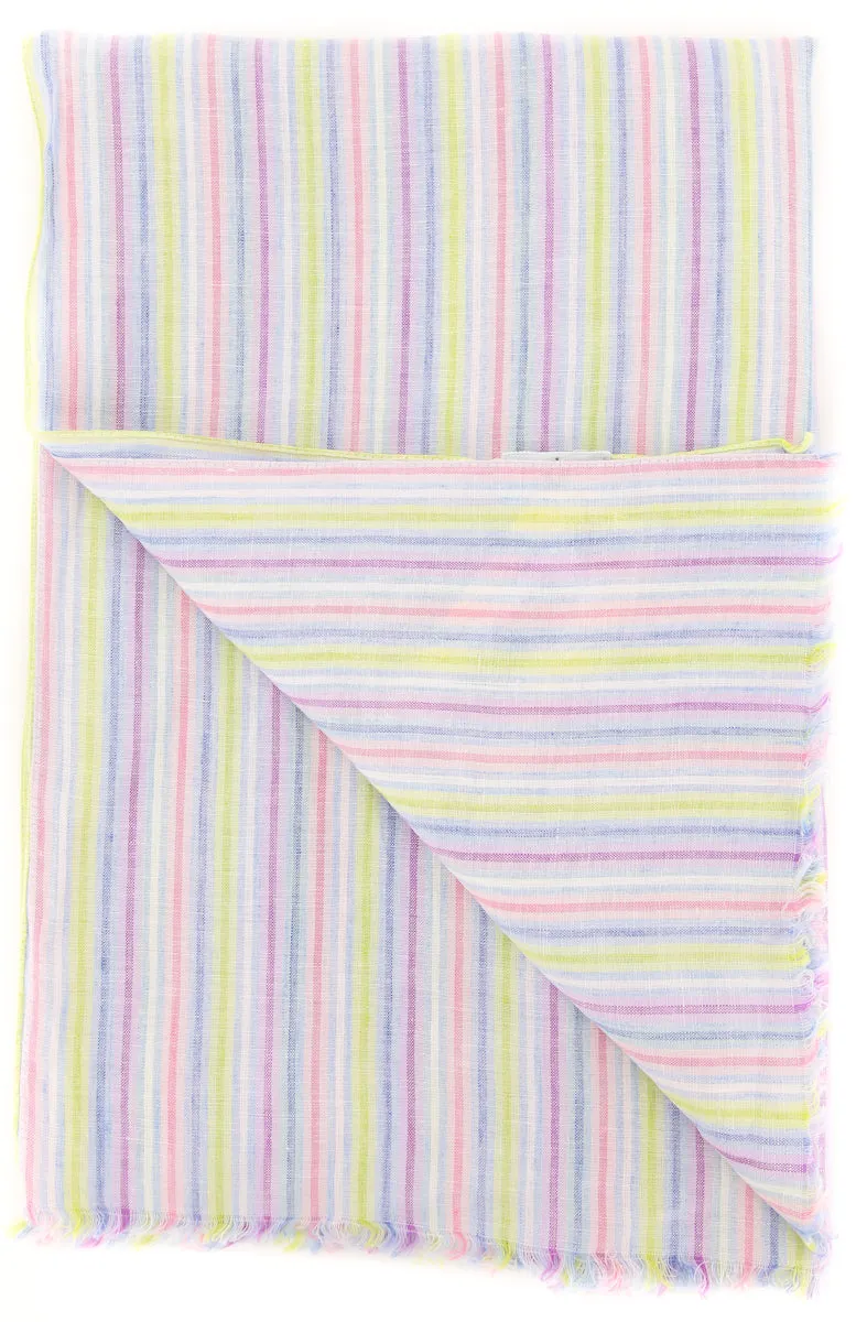 Borrelli Multi-Colored Linen Scarf