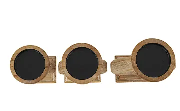 BROWN WOOD CIRCULAR RING CANDLE HOLDER