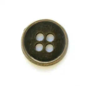 Button, metal 13mm, antique bronze