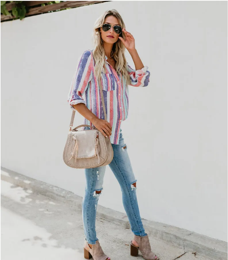 Button up striped shirt