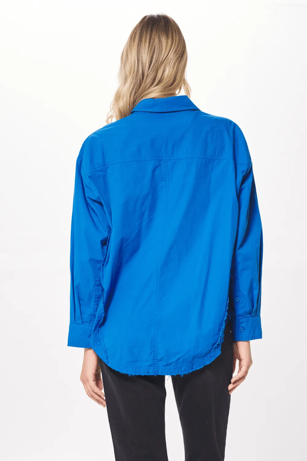 Cobalt Blue Poplin Button Up Shirting