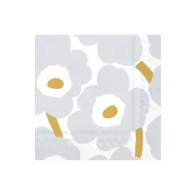 Cocktail Napkins - Marimekko Unikko Gold & Silver