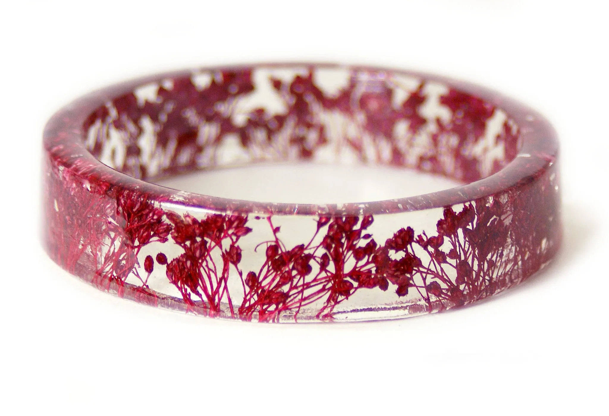 Cranberry Colored Flower Resin Bracelet