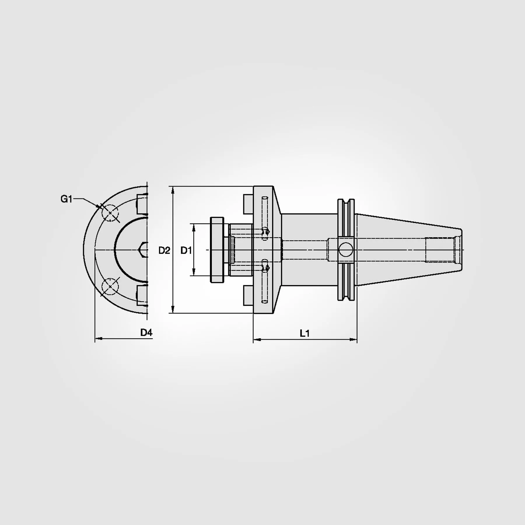 CV40 Steep Taper 1.250" Shell Mill Adapter (THROUGH COOLANT) 3641525