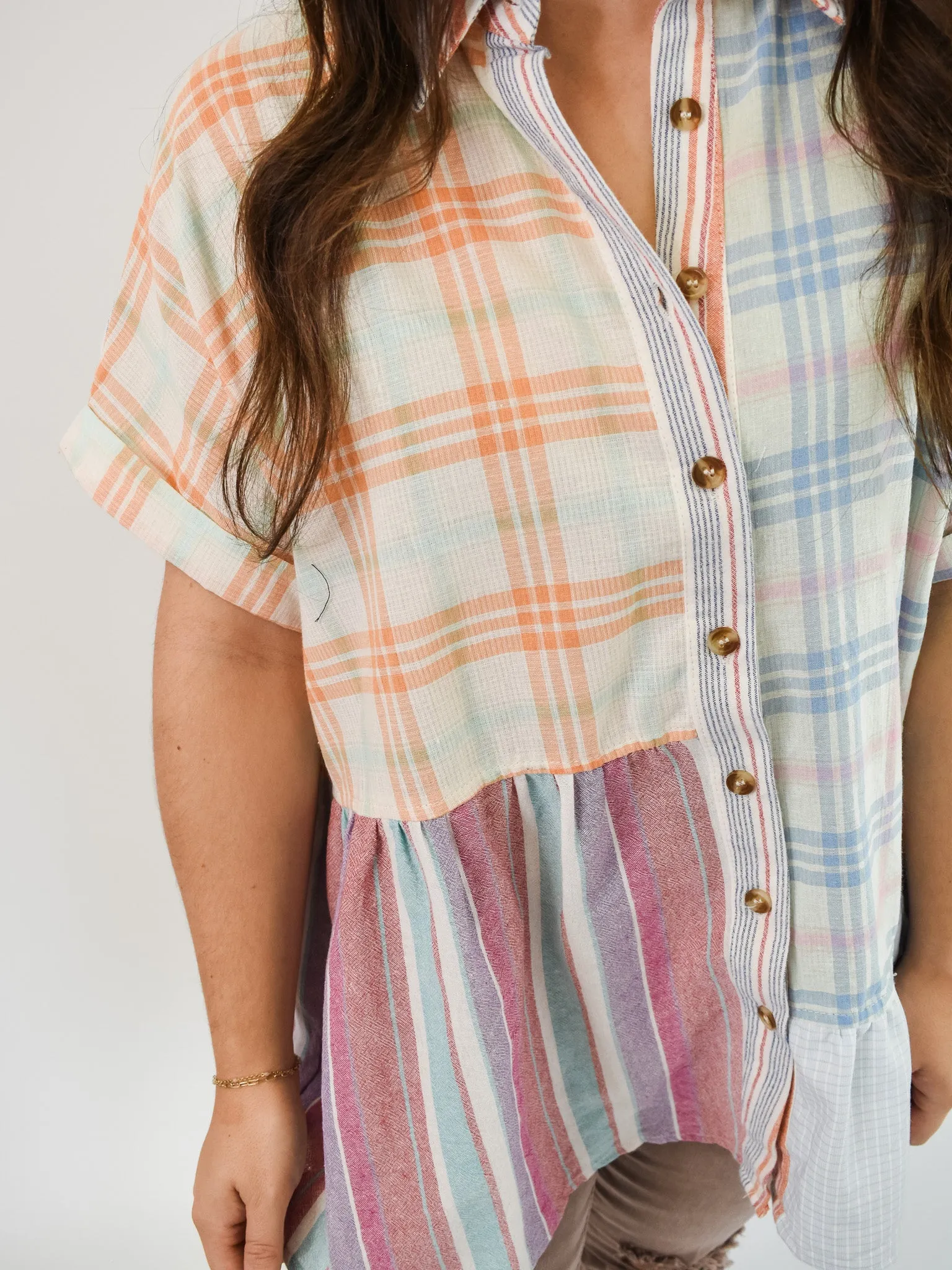 Day Dreamin' Mixed Print Top