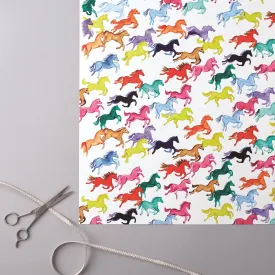 Deckled Edge Prancing Ponies Gift Wrap (2 Sheets)