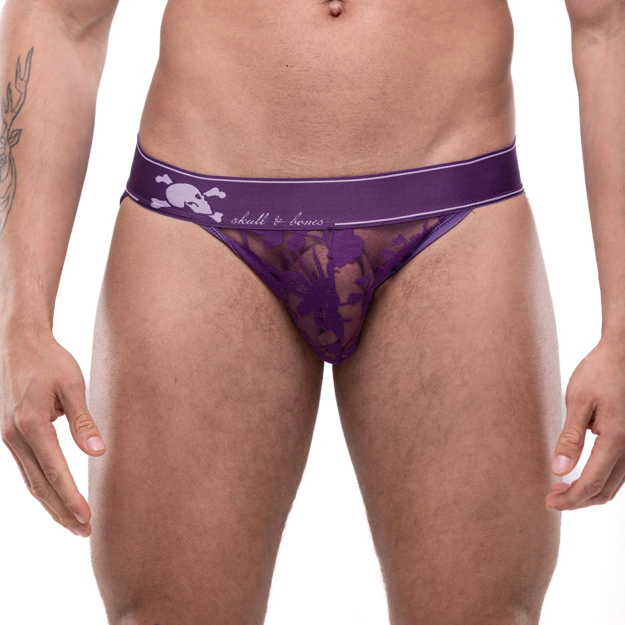 Dutch Floral Burnout Sport Brief Purple