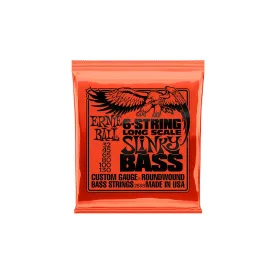 Ernie Ball 2838 6-String Long Scale Slinky Nickel Wound Electric Bass Guitar Strings - .032-.130