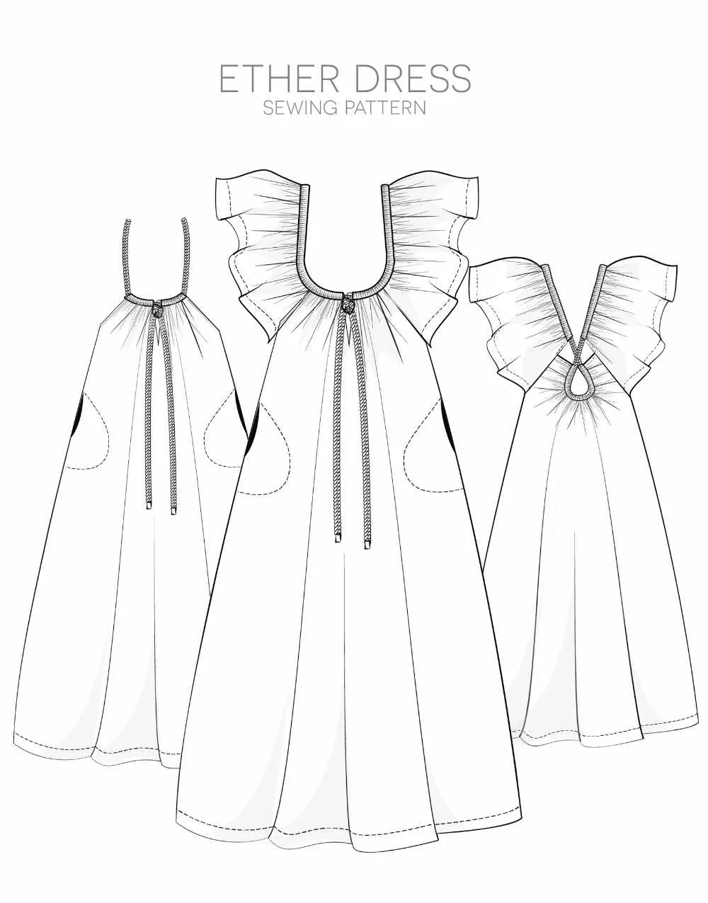 Ether Dress Sewing Pattern, Pattern Fantastique