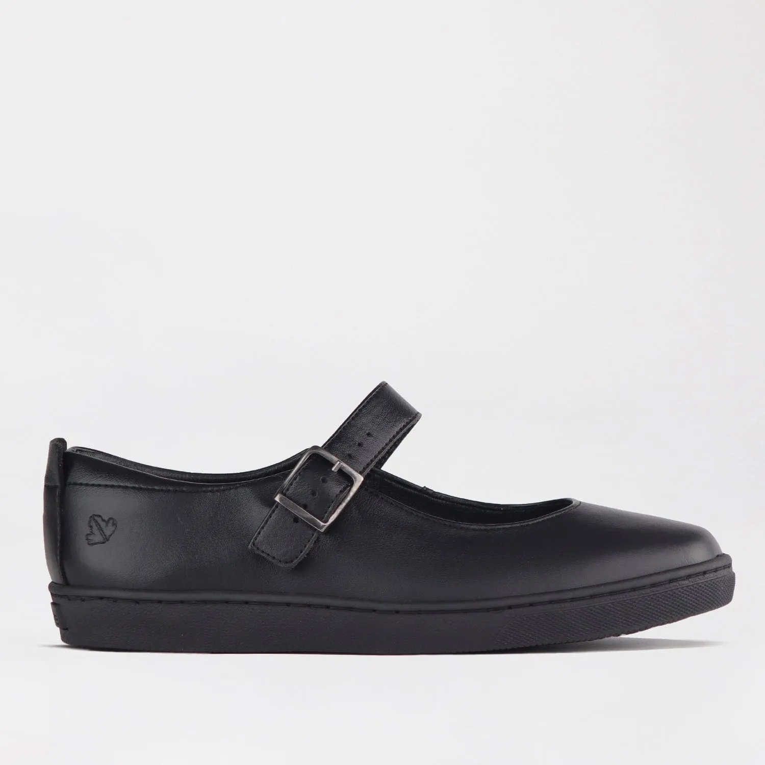 Girls School Shoe with Buckle in Black  - 11441