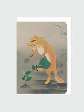 Greeting Card - Gardener Fox