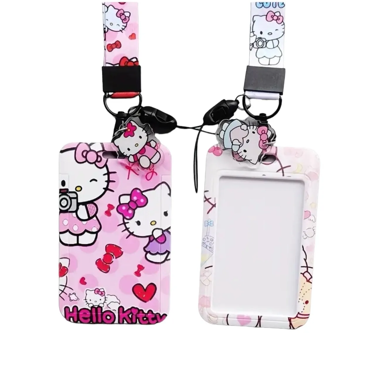 Hello Kitty ID Card Holder with Lanyard Hot Pink