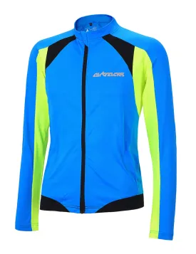 Herren Fahrradtrikot Langarm Pro T Blau-Neon Setprodukt