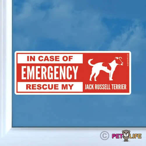 In Case of Emergency Rescue My Jack Russel Terrierprofile  Sticker