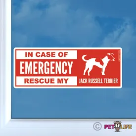 In Case of Emergency Rescue My Jack Russel Terrierprofile  Sticker