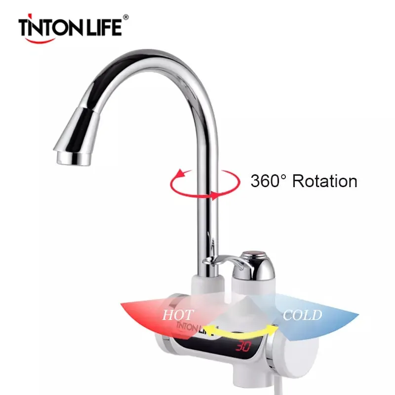 Instant Temperature Display Hot Water Heater Electric Faucet Kitchen Winter Warm (BL SMART)