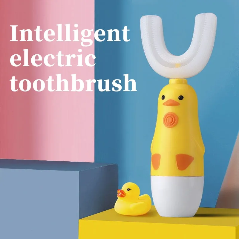 Intelligent Electric Toothbrush Automatic Ultrasonic 360 Nano Silicone U Shaped Battery Power