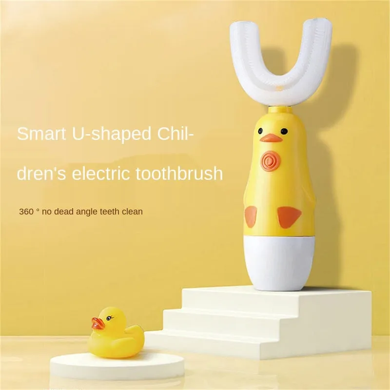 Intelligent Electric Toothbrush Automatic Ultrasonic 360 Nano Silicone U Shaped Battery Power