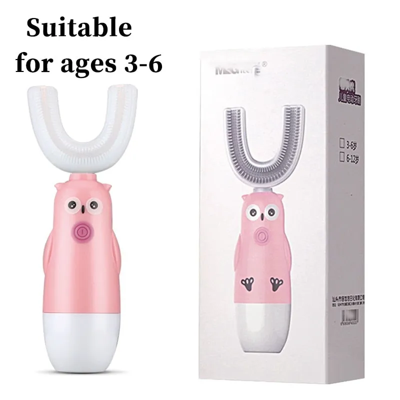 Intelligent Electric Toothbrush Automatic Ultrasonic 360 Nano Silicone U Shaped Battery Power