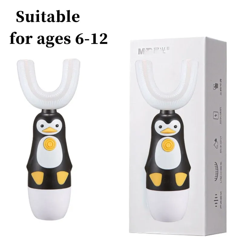 Intelligent Electric Toothbrush Automatic Ultrasonic 360 Nano Silicone U Shaped Battery Power