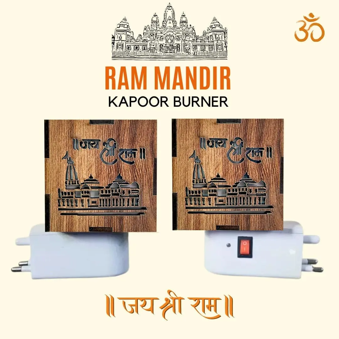 KapoorFlame™️ 3-in-1 Ayodhya Ram Mandir Electric Aroma Burner & Night lamp