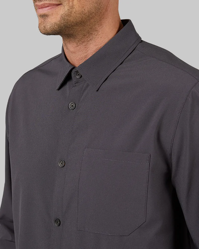 MEN'S STRETCH WOVEN LONG SLEEVE BUTTON-UP