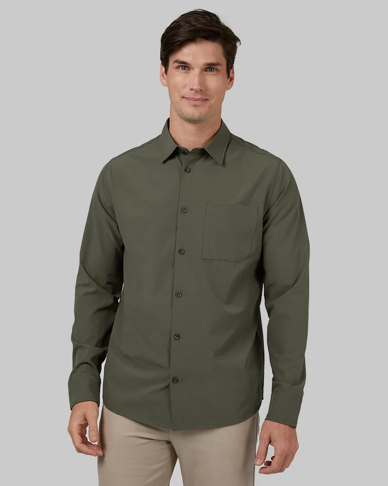 MEN'S STRETCH WOVEN LONG SLEEVE BUTTON-UP