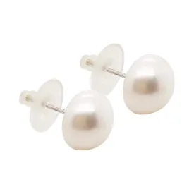 Pearl Button Stud Earring